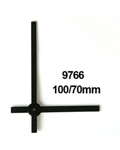Black straight plastic hands 100/70 mm